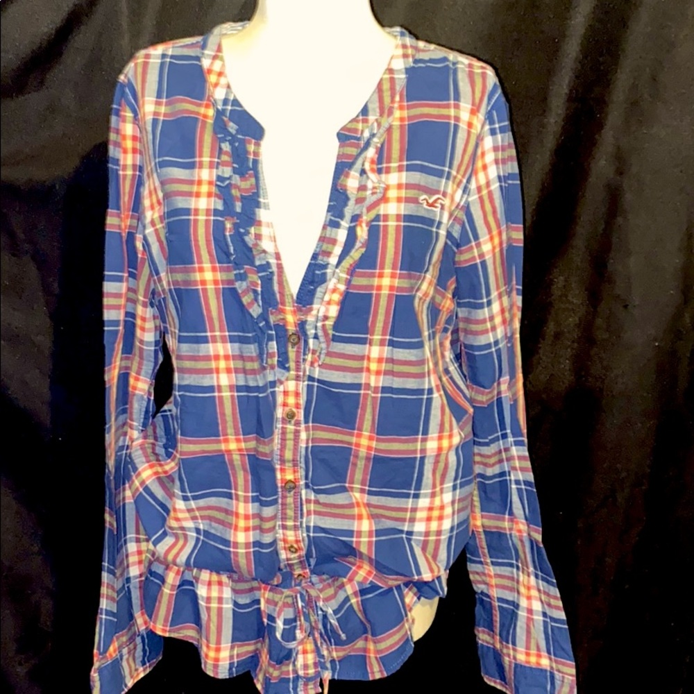 Hollister plaid button up tunic